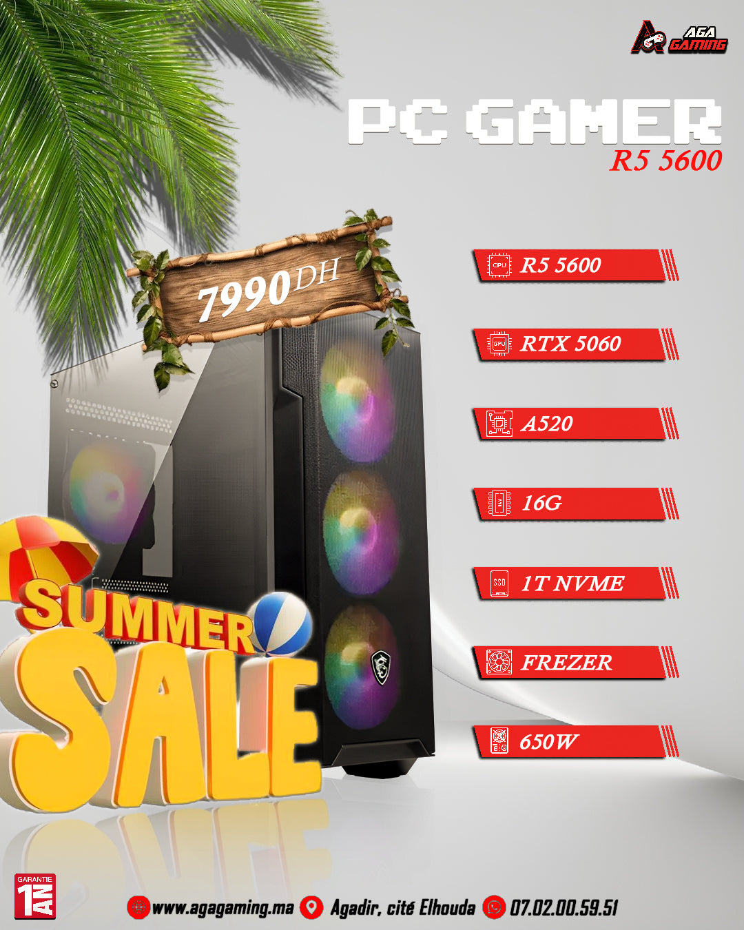 PC gamer R5 5600 - RTX 5060 PC gamer R5 5600 - RTX 5060